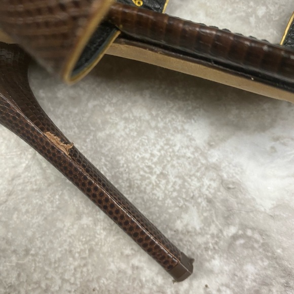 Dolce and Gabbana Vintage brown leather sandal heel sz 41 - Picture 6 of 6